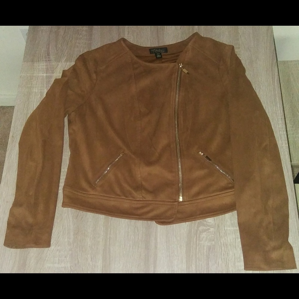 Cute faux suede cropped jacket